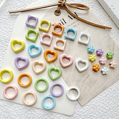 32Pcs 8 Colors Baking Paint Alloy Bead Frame FIND-SP0004-50B-1