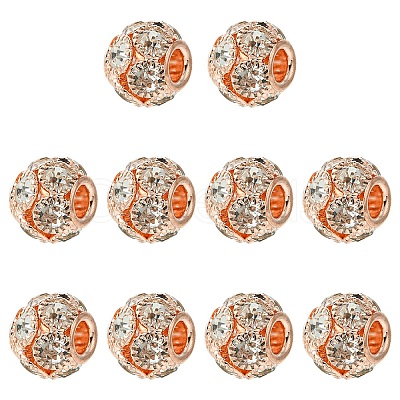 10Pcs Brass Beads RB-YW0001-19RG-1