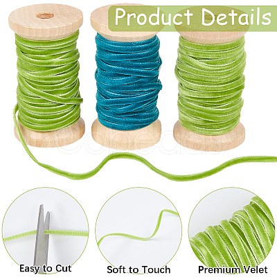 3 Rolls 2 Colors Velvet Ribbon OCOR-CP0001-20A-1