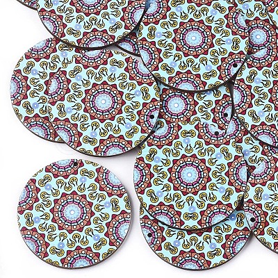 Printed Basswood Pendants LS-WOOD-S045-094B-01-1