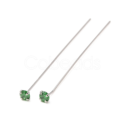 Brass Micro Pave Cubic Zirconia Stud Earring Findings CU-CBA4618-01P-05-1
