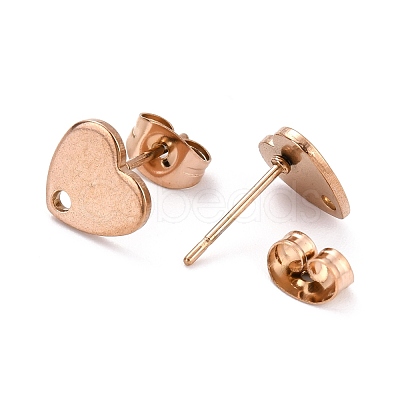 Ion Plating(IP) 304 Stainless Steel Stud Earring Findings STAS-I183-07A-07RG-1