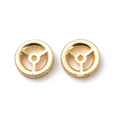 Brass Cubic Zirconia Beads ZIRC-F001-116G-1
