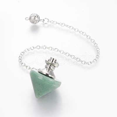 Natural Green Aventurine Cone Dowsing Pendulums G-G771-D07-1
