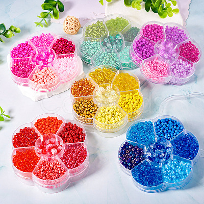 7 Styles Glass Seed Beads SEED-TA0001-41A-1