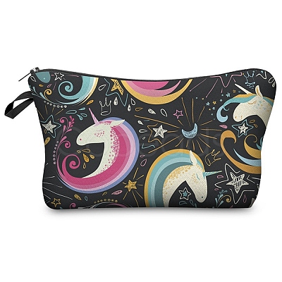 Unicorn Pattern Polyester Waterpoof Makeup Storage Bag PW-WG53403-06-1