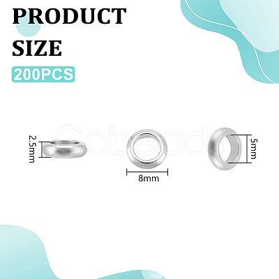 200Pcs Ring 304 Stainless Steel Spacer Beads STAS-UN0058-87D-P-1