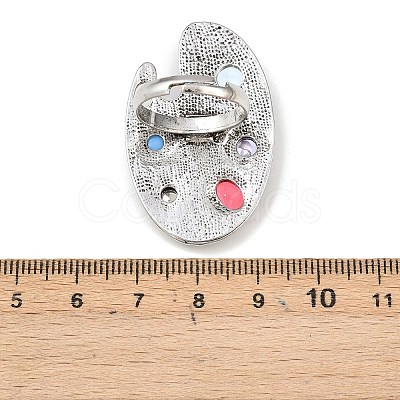 Adjustable Alloy with Resin Finger Rings RJEW-Z120-01AS-1