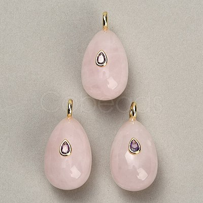 Natural Rose Quartz Pendants GG-CBA4625-02G-06-1