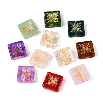 Baking Paint Transparent Glass Beads DGLA-N018-13-1