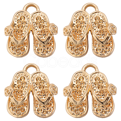 10Pcs Brass Pendants Rhinestone Settings KK-BBC0014-39-1