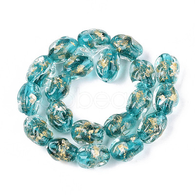 Handmade Gold & Silver Foil Glass Beads FOIL-N030-02E-1