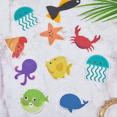2Sets 20Pcs Sea Animal PVEA Bathtub Non-Slip Stickers AJEW-CN0004-08-1
