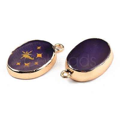 Natural Agate Pendants G-N326-155F-1
