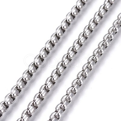Tarnish Resistant 304 Stainless Steel Box Chains STAS-P219-23-F-1