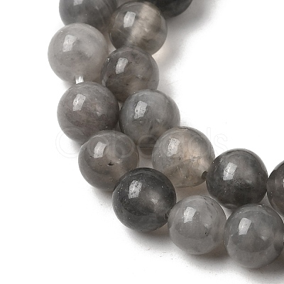 Natural Gemstone Cloudy Quartz Faceted Round Bead Strands G-O021-8mm-03B-1