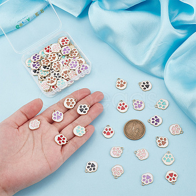 72Pcs 6 Colors Alloy Enamel Pendants ENAM-GO0001-16-1
