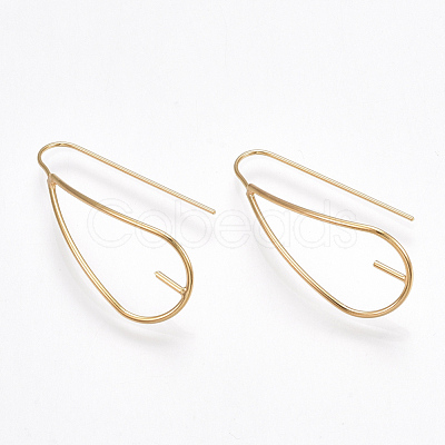 Brass Earring Hook KK-T038-303G-1