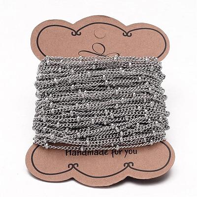 Tarnish Resistant 304 Stainless Steel Curb Chains CHS-K004-12P-0.6mm-1