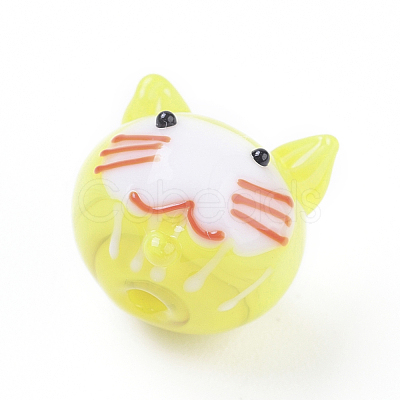 Handmade Lampwork Kitten Beads LAMP-I020-04-1