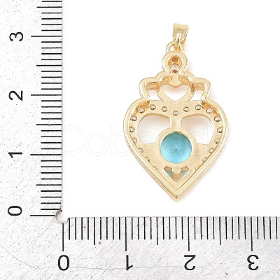 Valentine's Day Brass Micro Pave Cubic Zirconia Pendants KK-T086-01E-1