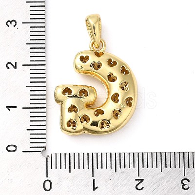 Brass Micro Pave Cubic Zirconia Pendants KK-E061-03G-07-1