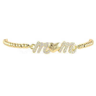 Mother's Day Brass Micro Pave Clear Cubic Zirconia Link Bracelets WG036C8-05-1