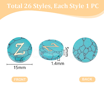 26Pcs 26 Styles Synthetic Turquoise Beads G-PH0002-73-1