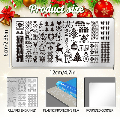 Stainless Steel DIY Nail Art Templates MRMJ-WH0098-052-1