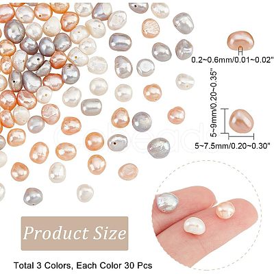 2 Strands Natural Cultured Freshwater Pearl Beads Strands PEAR-NB0001-02-1