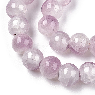 Crackle Baking Paint Imitation Jade Glass Beads Strands LS-DGLA-T003-10mm-04-1