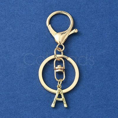 Alloy Initial Letter Charm Keychains KEYC-YW00006-01-1