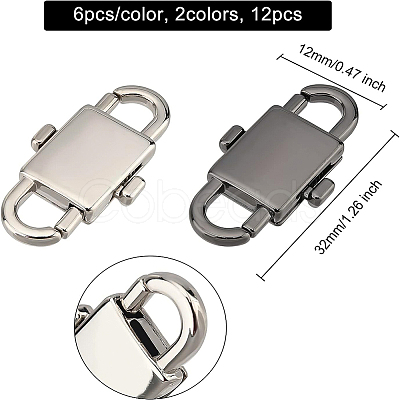 12Pcs 2 Colors Alloy Adjustable Clasps DIY-BC0004-59-1