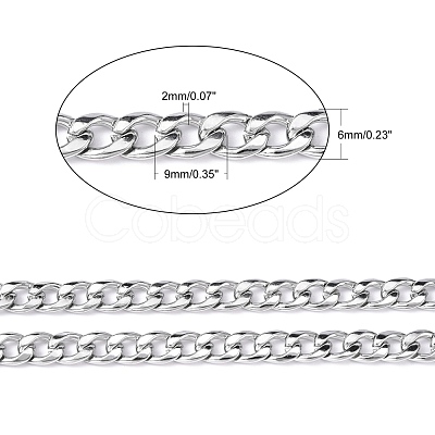 Tarnish Resistant 304 Stainless Steel Cuban Link Chains CHS-G010-02P-1