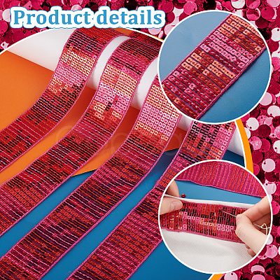 Polyester and Paillette Sequin Trim OCOR-WH0082-203B-1