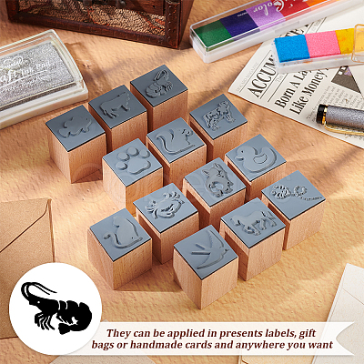 Wooden Stamps with Rubber DIY-WH0002-65C-1