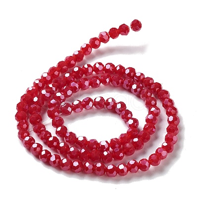 Faceted(32 Facets) Electroplate Glass Beads Strands X-EGLA-R018-4mm-2-1