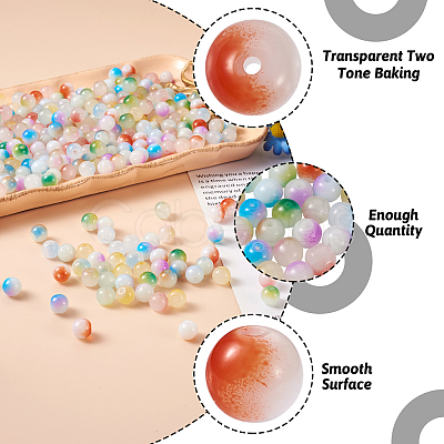 500Pcs 10 Colors Imitation Jade Glass Beads DGLA-KS0001-01-1