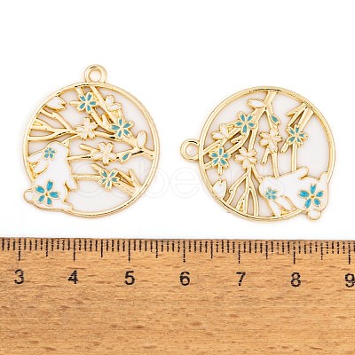Rack Plating Alloy Enamel Pendants FIND-A040-05A-04G-1