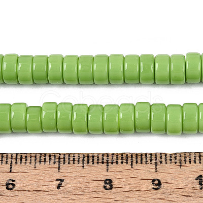 Opaque Solid Color Glass Beads Strands GLAA-N026-3x6mm-07-1