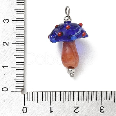 304 Stainless Steel with Handmade Bumpy Lampwork Pendants LA-CBA4231-01E-P-1