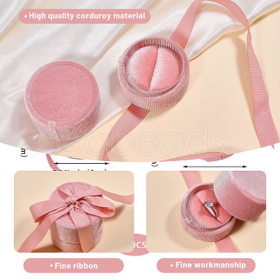 2Pcs Round Velvet Ring Boxes & Pendant Boxes Sets VBOX-CA0001-04B-1