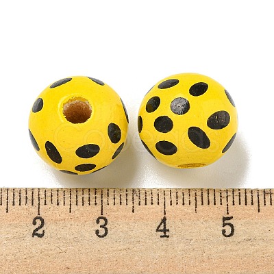 Printed Wood European Beads WOOD-G022-18I-1