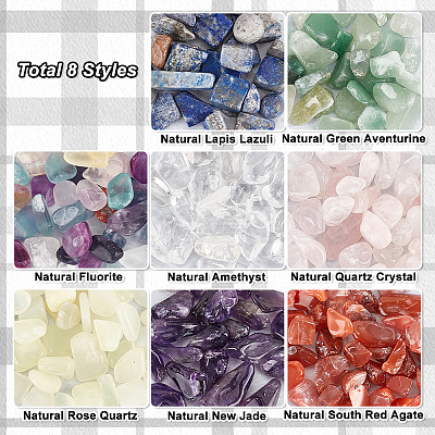 Nbeads 185Pcs 8 Styles Natural Mixed Gemstone Beads G-NB0004-06-1