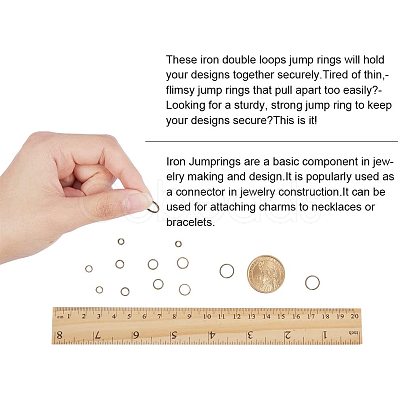 Brass Split Rings and Brass Ring Assistant Tool KK-PH0034-52AB-1