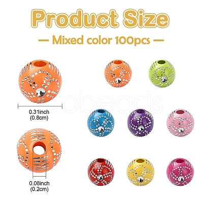 Plating Acrylic Beads PACR-YW0001-19-1