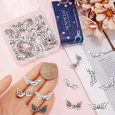 40Pcs 2 Styles Tibetan Style Alloy Beads FIND-SC0011-80-1