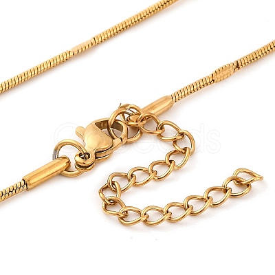 304 Stainless Steel Round Snake Chain Necklaces for Women NJEW-G140-11G-1