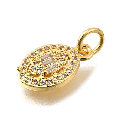 Brass Micro Pave Cubic Zirconia Pendants KK-U072-12G-1