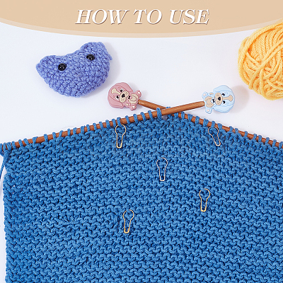 DIY Dog Silicone Beads Knitting Needle Protectors/Knitting Needle Stoppers with Stitch Markerss IFIN-NB0001-56-1
